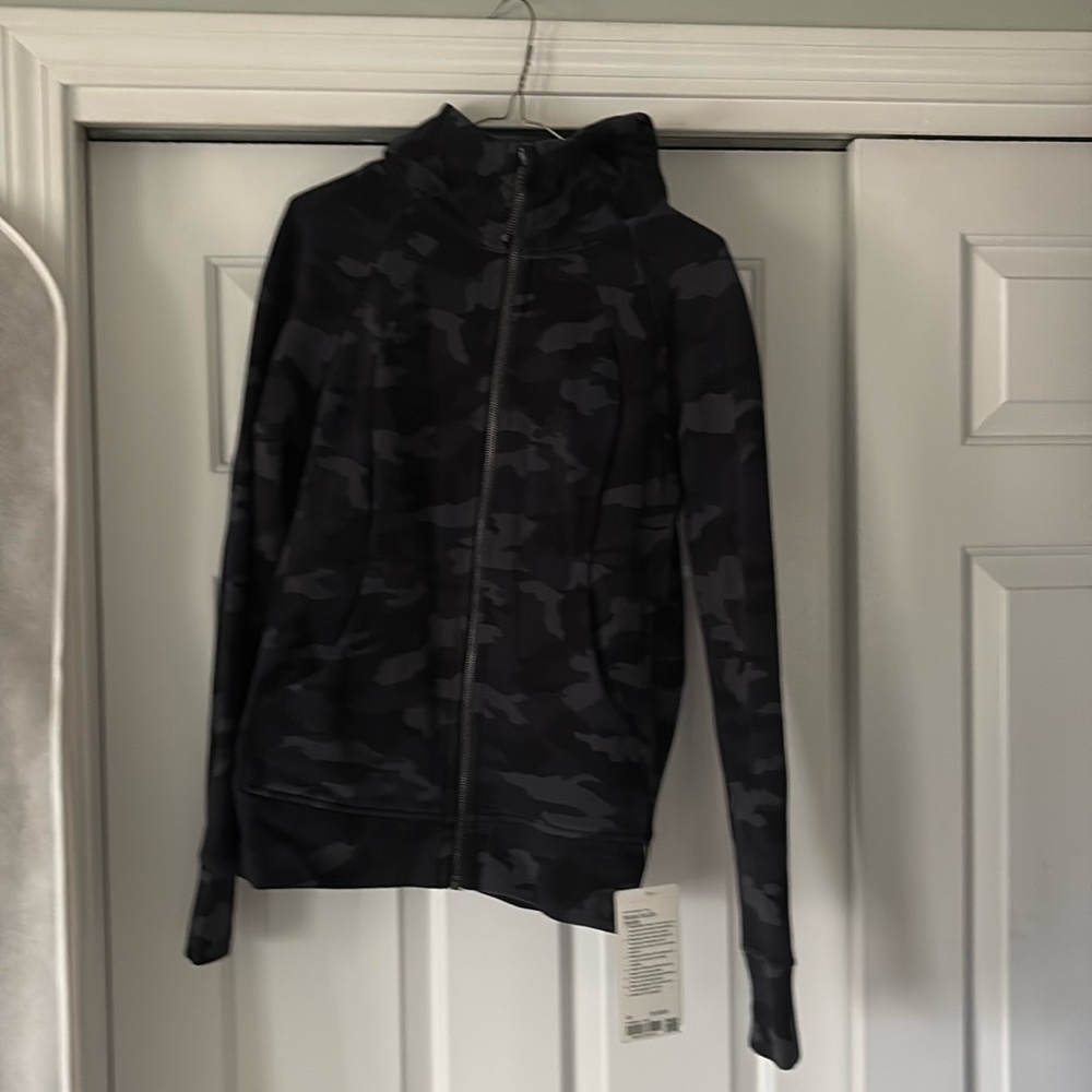 Lulu Lemon Black Camo Scuba Full Zip Hoodie